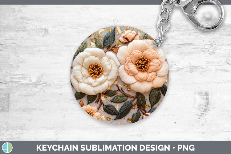 GorgeousFlowers 02 Embroider Keychain design.