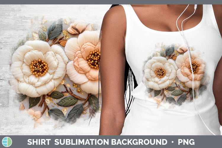Flowers 02 Embroider Camellia Shirt Sublimation Sublimation