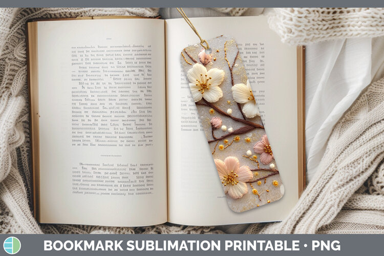 GorgeousFlowers 02 Embroider Bookmark design.