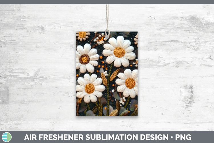 Flowers 02 Embroider Daisy Air Freshener Sublimation Car Fre