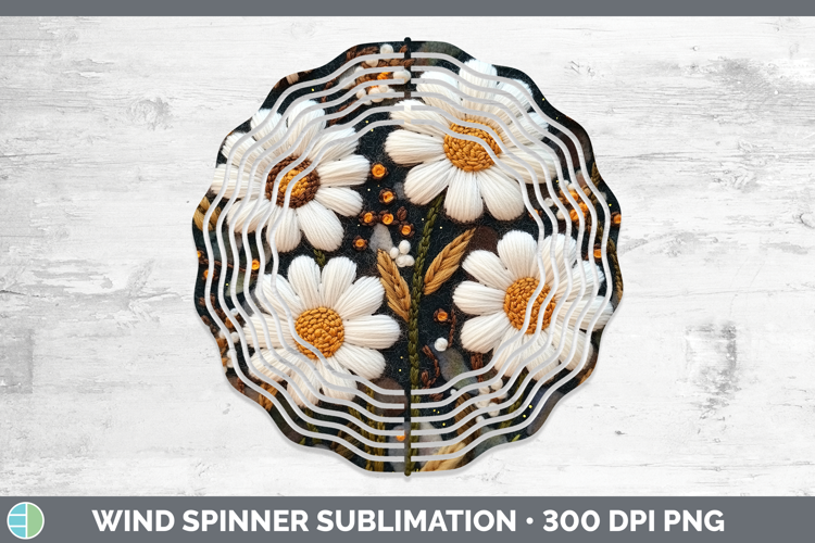 Flowers 02 Embroider Daisy Wind Spinner Sublimation Spinner