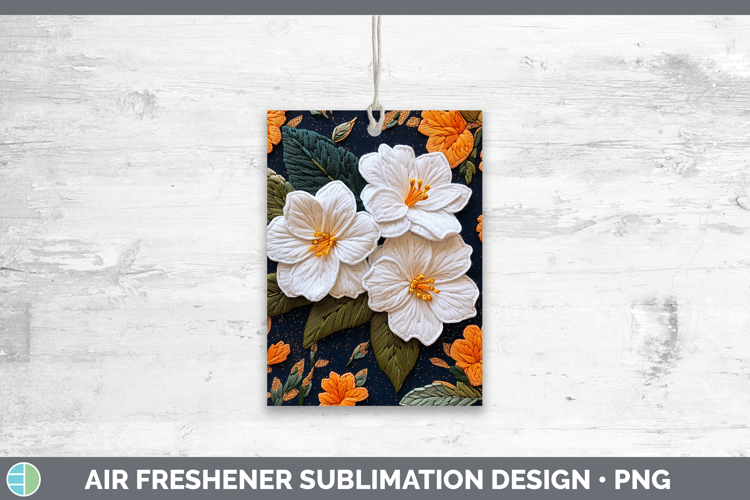 Flowers 02 Embroider Gardenia Air Freshener Sublimation Car