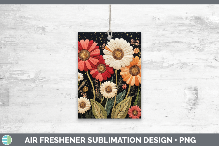 Flowers 02 Embroider Gerbera Daisy Air Freshener Sublimation