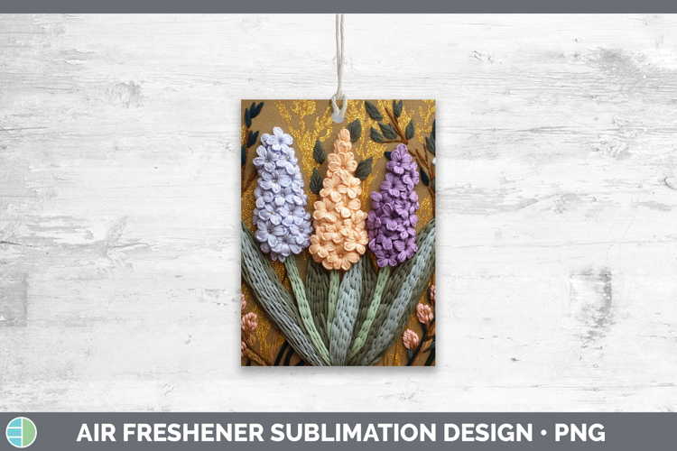 Flowers 02 Embroider Hyacinth Air Freshener Sublimation Car