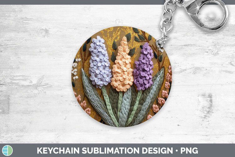 GorgeousFlowers 02 Embroider Keychain design.