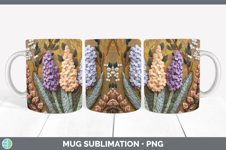 GorgeousFlowers 02 Embroider Mug Wrap design.
