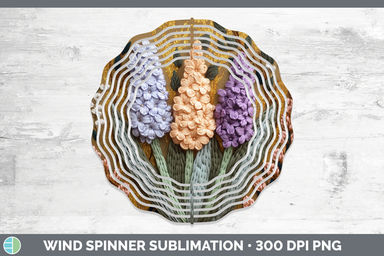 Flowers 02 Embroider Hyacinth Wind Spinner Sublimation Spinn