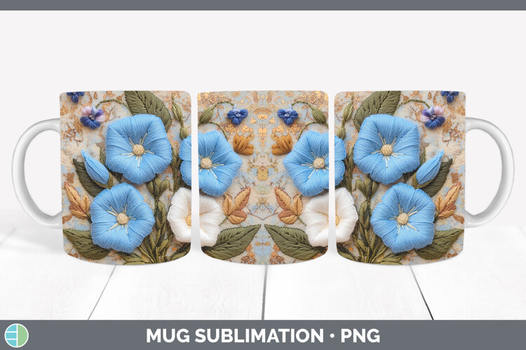 GorgeousFlowers 02 Embroider Mug Wrap design.