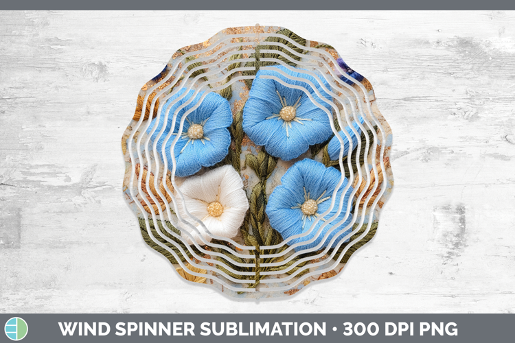 Flowers 02 Embroider Morning Glory Wind Spinner Sublimation