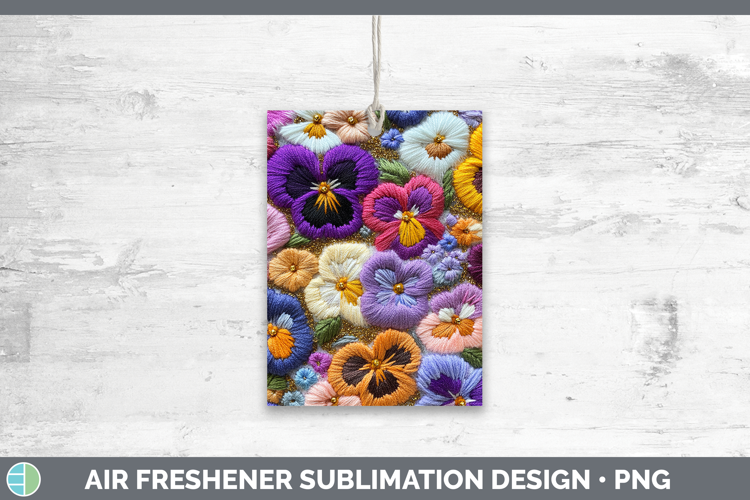 Flowers 02 Embroider Pansy Air Freshener Sublimation Car Fre