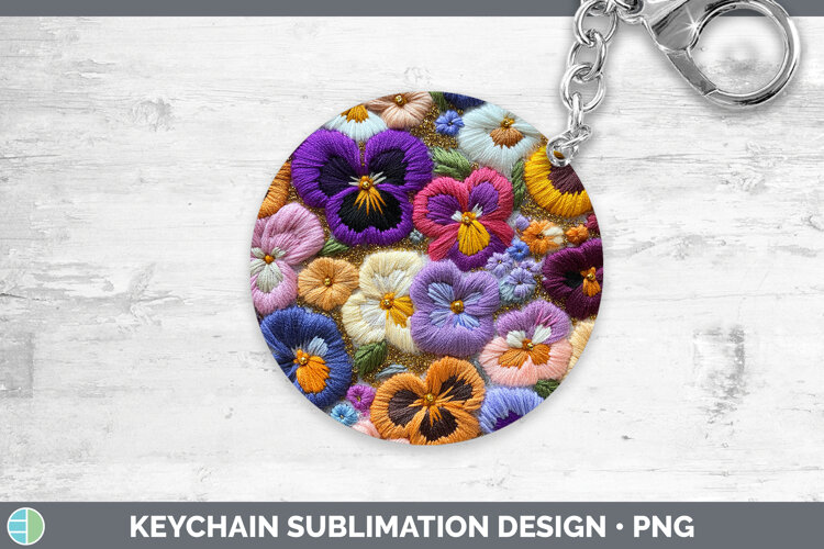 GorgeousFlowers 02 Embroider Keychain design.