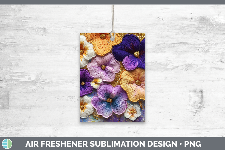 Flowers 02 Embroider Petunia Air Freshener Sublimation Car F