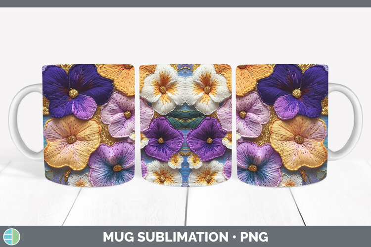 GorgeousFlowers 02 Embroider Mug Wrap design.