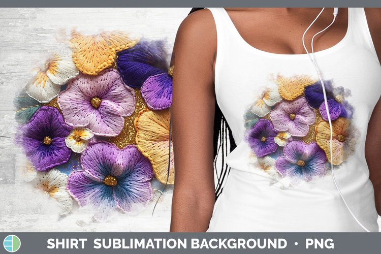 Flowers 02 Embroider Petunia Shirt Sublimation Sublimation B