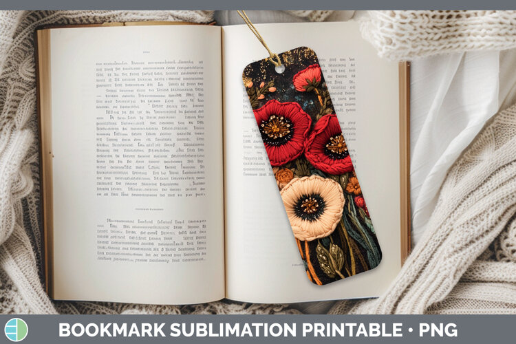 GorgeousFlowers 02 Embroider Bookmark design.