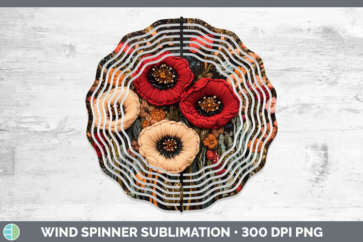 GorgeousFlowers 02 Embroider Wind Spinner design.