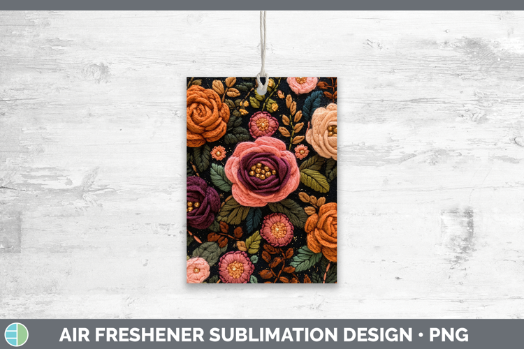 Flowers 02 Embroider Rose Air Freshener Sublimation Car Fres