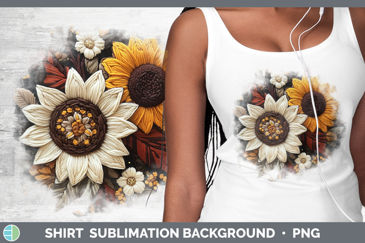 Flowers 02 Embroider Sunflower Shirt Sublimation Sublimation