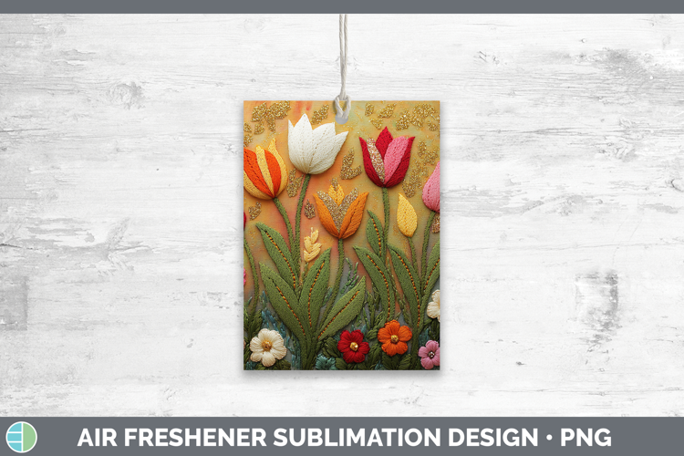 Flowers 02 Embroider Tulip Air Freshener Sublimation Car Fre
