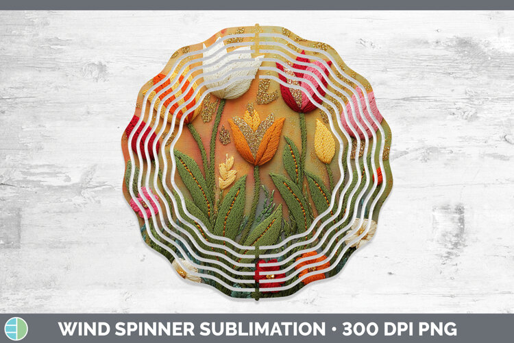 GorgeousFlowers 02 Embroider Wind Spinner design.