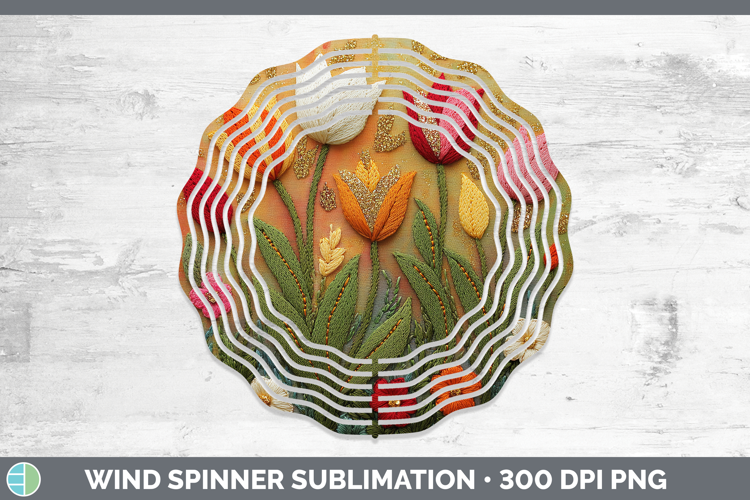 Flowers 02 Embroider Tulip Wind Spinner Sublimation Spinner