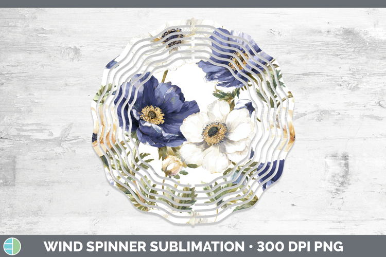 Anemone Flowers 02 Pastel Pattern Wind Spinner Sublimation D