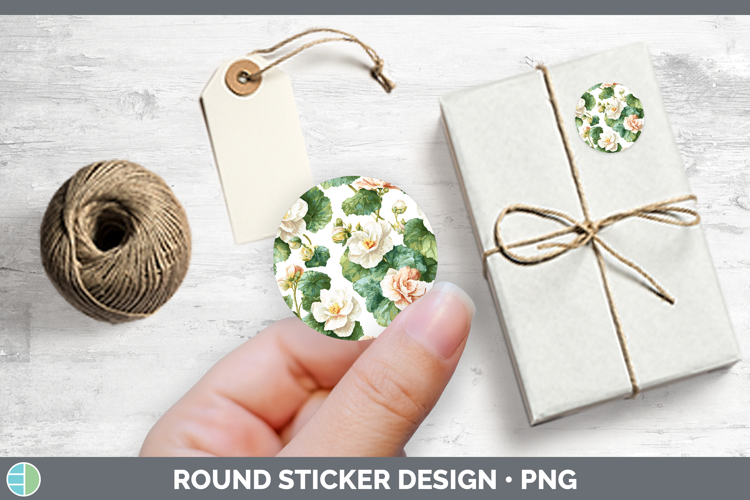 Begonia Flowers 02 Pastel Pattern Stickers Design