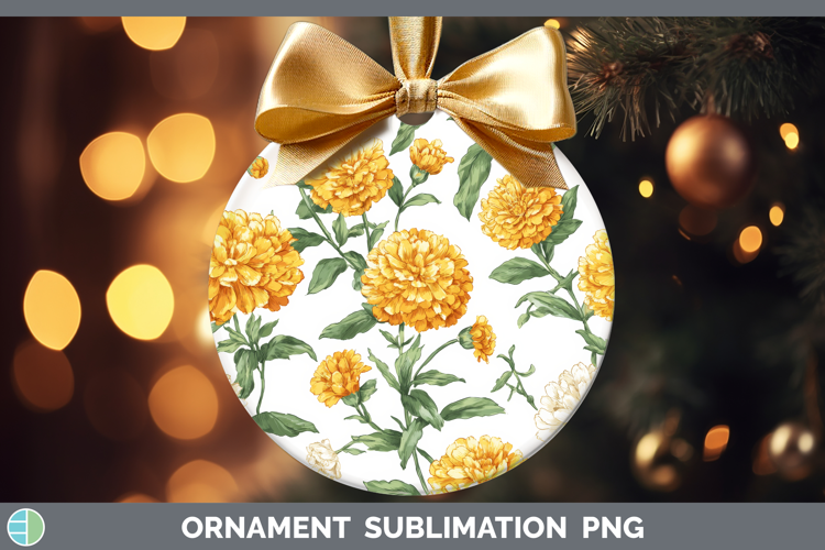 Calendula Flowers 02 Pastel Pattern Ornament Sublimation Des
