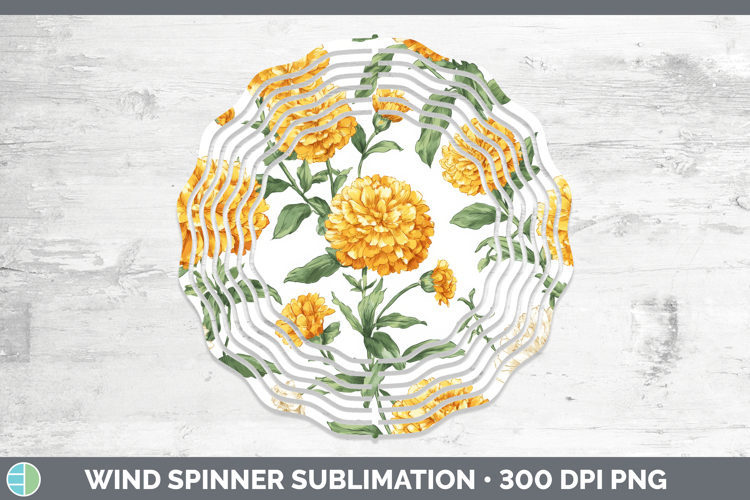 Calendula Flowers 02 Pastel Pattern Wind Spinner Sublimation