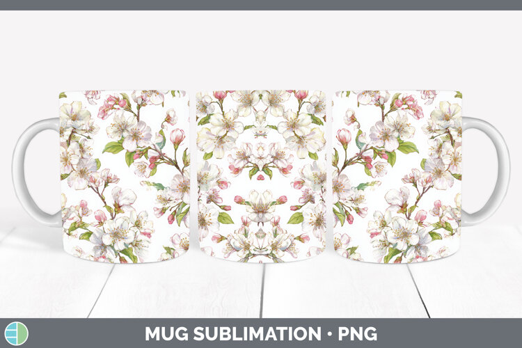 GorgeousFlowers 02 Pastel Pattern Mug Wrap design.