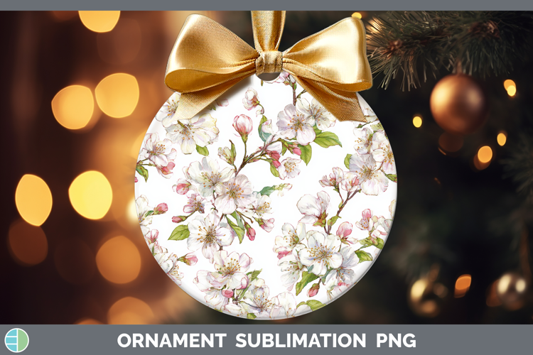 Cherry Blossom Flowers 02 Pastel Pattern Ornament Sublimatio