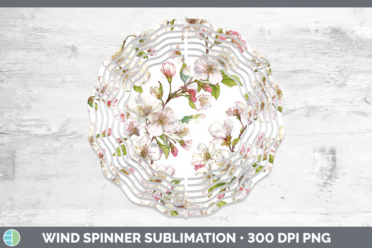 Cherry Blossom Flowers 02 Pastel Pattern Wind Spinner Sublim