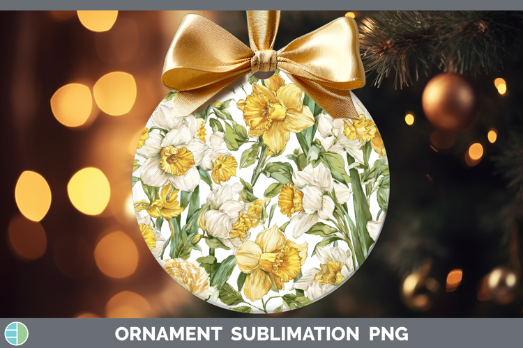 Daffodil Flowers 02 Pastel Pattern Ornament Sublimation Desi