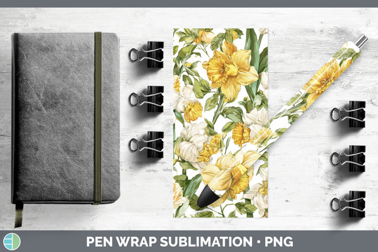 Daffodil Flowers 02 Pastel Pattern Pen Wrap Sublimation Desi