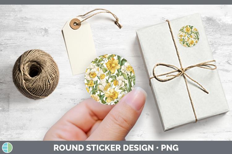 Daffodil Flowers 02 Pastel Pattern Stickers Design