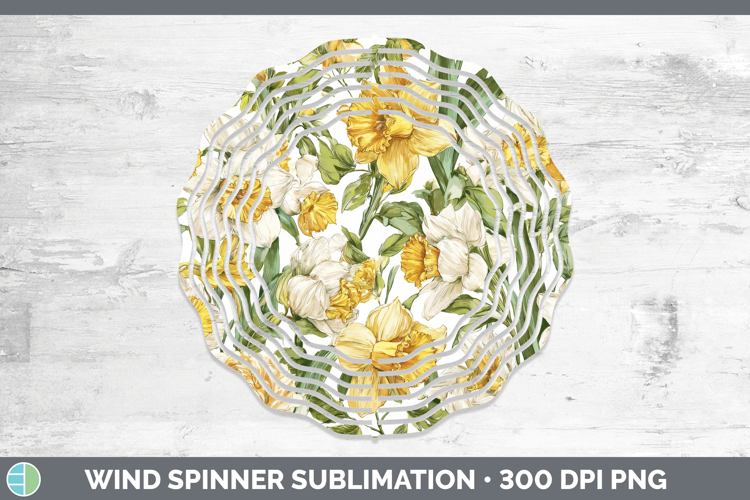 Daffodil Flowers 02 Pastel Pattern Wind Spinner Sublimation