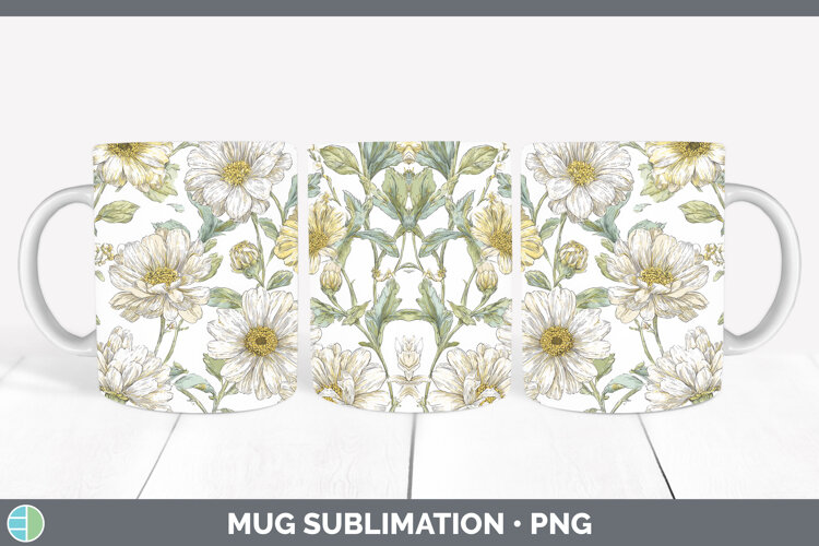GorgeousFlowers 02 Pastel Pattern Mug Wrap design.