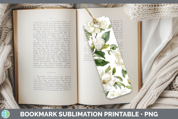 Gardenia Flowers 02 Pastel Pattern Bookmark Sublimation Desi