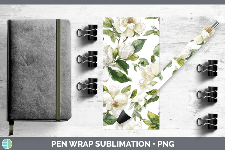 Gardenia Flowers 02 Pastel Pattern Pen Wrap Sublimation Desi