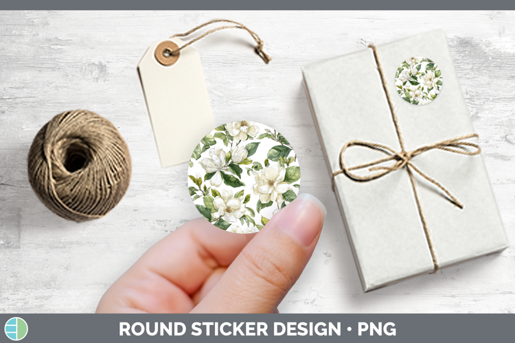 Gardenia Flowers 02 Pastel Pattern Stickers Design