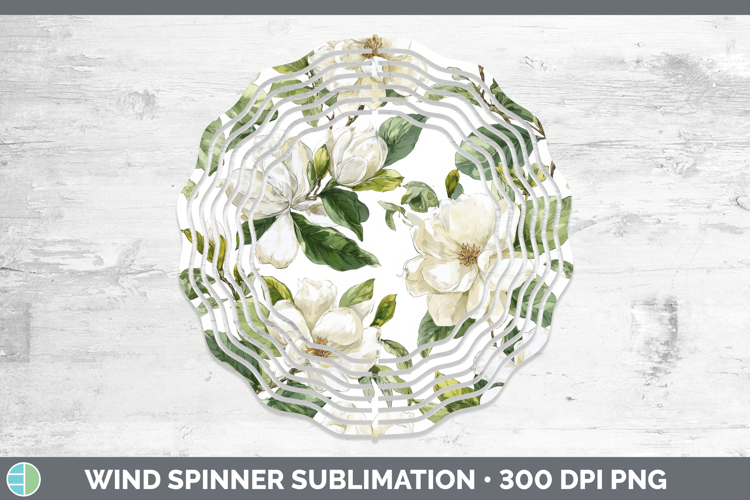 Gardenia Flowers 02 Pastel Pattern Wind Spinner Sublimation