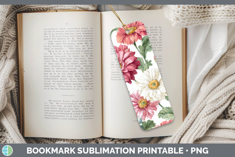 GorgeousFlowers 02 Pastel Pattern Bookmark design.