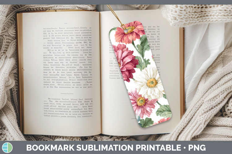 Gerbera Daisy Flowers 02 Pastel Pattern Bookmark Sublimation