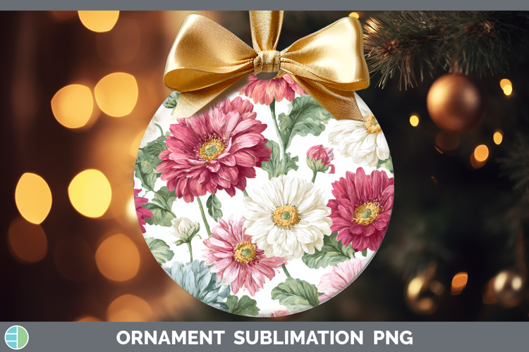 Gerbera Daisy Flowers 02 Pastel Pattern Ornament Sublimation