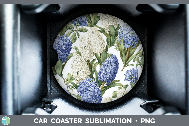 Hyacinth Flowers 02 Pastel Pattern Car Coaster Sublimation D