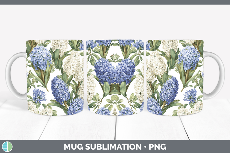 Hyacinth Flowers 02 Pastel Pattern Mug Wrap Sublimation Desi