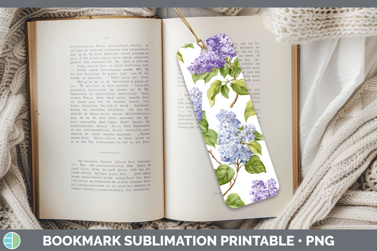 Lilac Flowers 02 Pastel Pattern Bookmark Sublimation Design