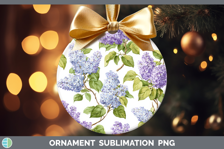 Lilac Flowers 02 Pastel Pattern Ornament Sublimation Design