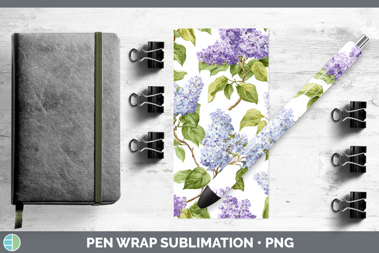 Lilac Flowers 02 Pastel Pattern Pen Wrap Sublimation Design