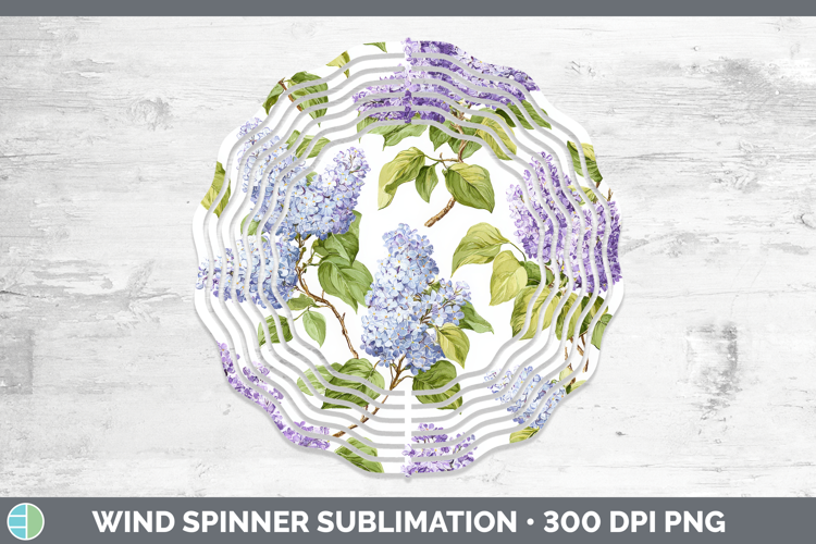 Lilac Flowers 02 Pastel Pattern Wind Spinner Sublimation Des